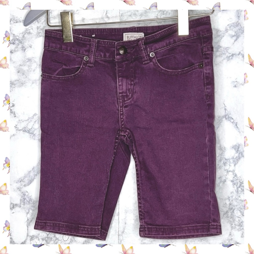 Buffalo David Bitton Girls Purple Y2K Denim Bermuda Shorts Size 12